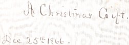 Christmas 1866 inscription