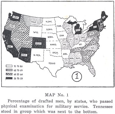 Map showing drafted men percentage by state