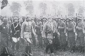 Kaiser marching with troops