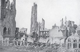 Ypres Cathedral after battles